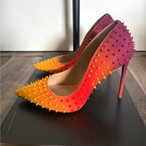 Steve Madden VALA-S Studded Spike Ombre Heels – Orange Pink Purple – Size 9